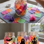 Rainbow Haunted Mason Jar Lanterns