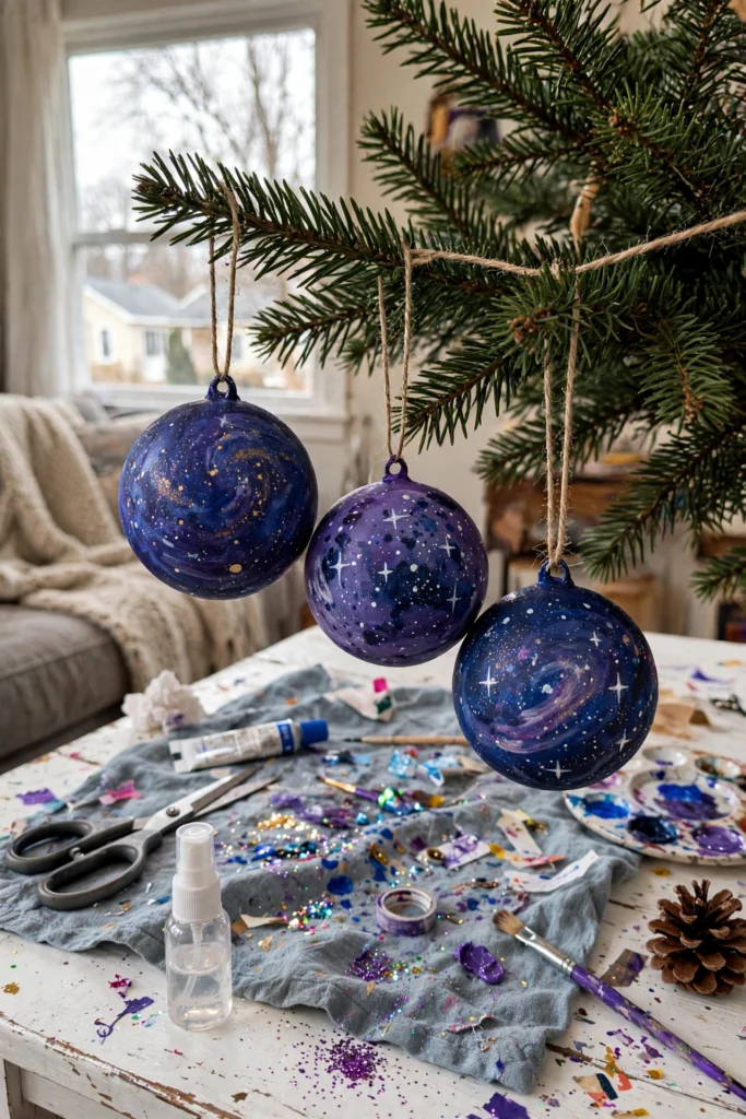 Baking Soda Galaxy Ornaments