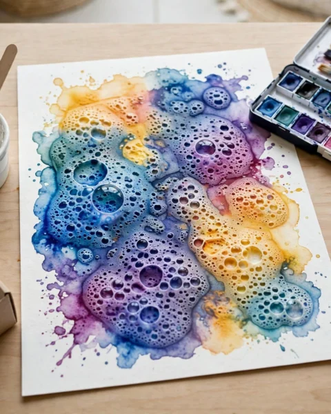 Fizzy Baking Soda Painting for Kids