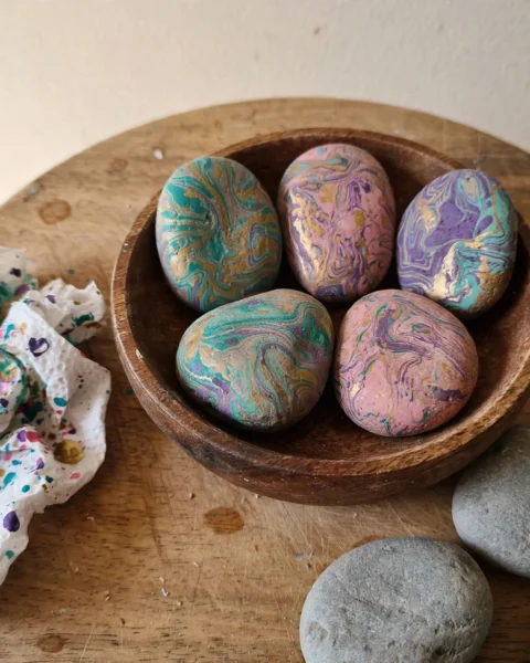 Easy Magic Swirl Stones for Kids