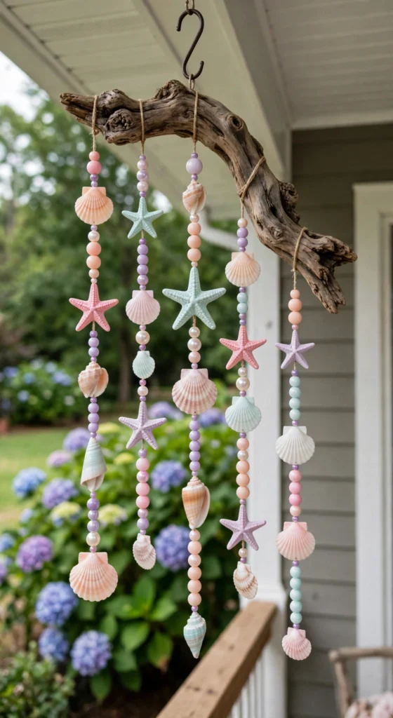 DIY Pastel Seashell Wind Chime for Kids