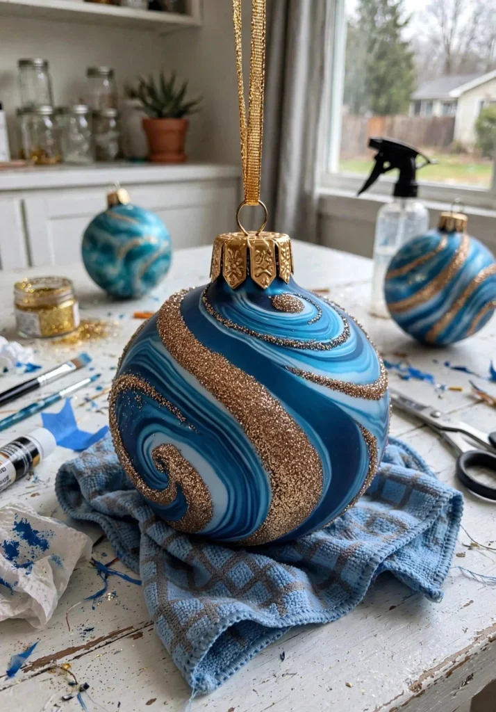 Nail Polish Mystery Marbled Ornaments