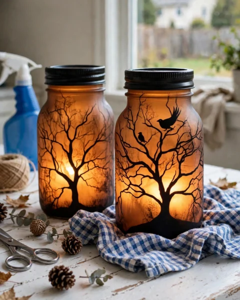 DIY Spooky Mason Jar Lights: Easy Halloween Craft for Kids