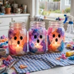 Rainbow Glow Ghost Mason Jar Lanterns
