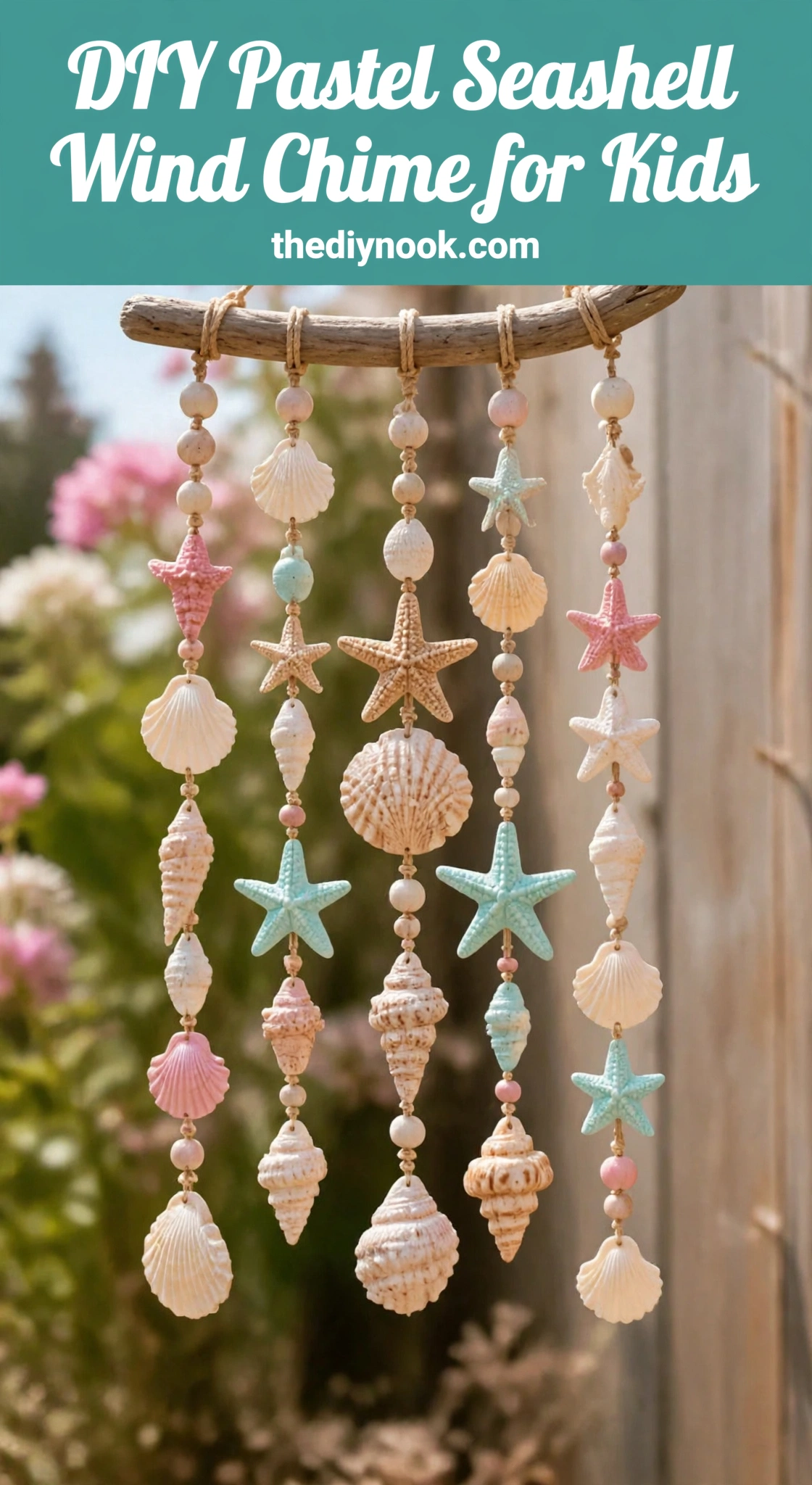 DIY Pastel Seashell Wind Chime for Kids