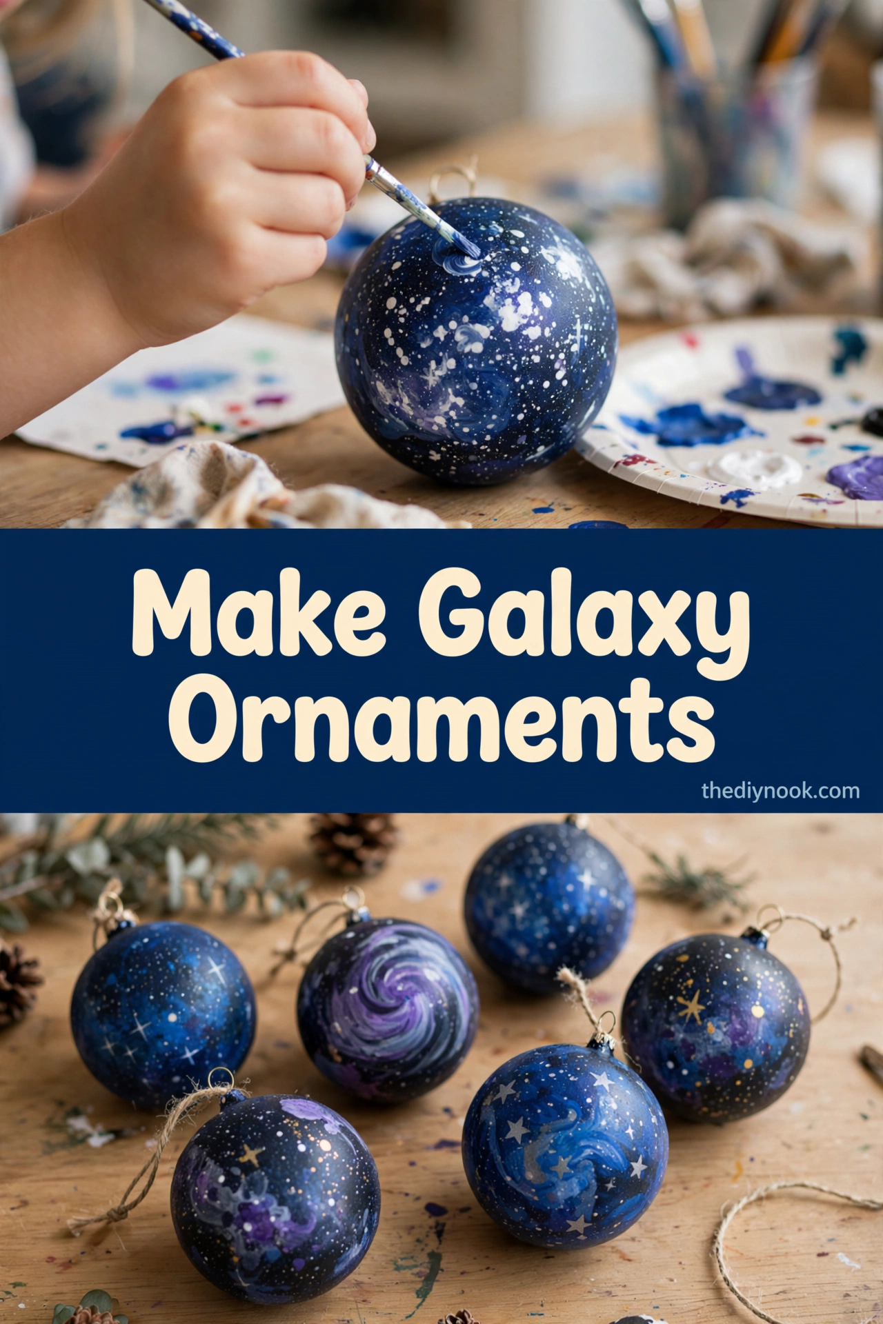 Easy Baking Soda Galaxy Ornaments for Kids